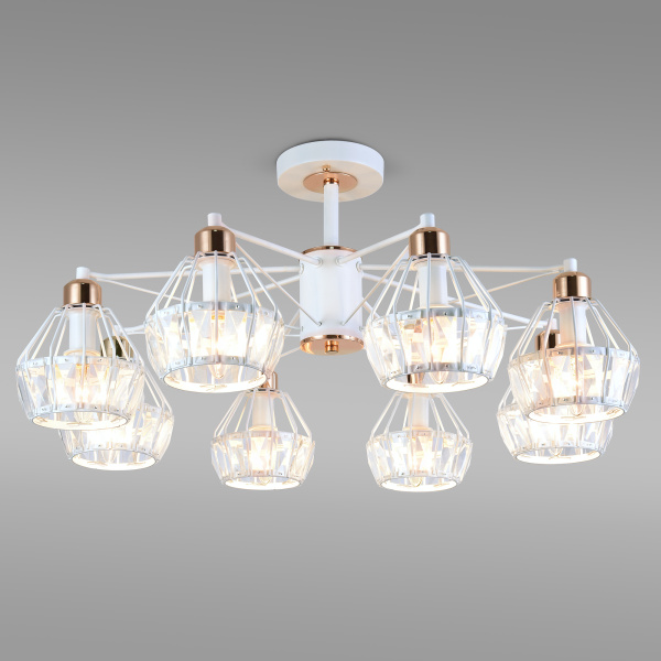 Eurosvet Потолочная люстра с хрусталем 70075/8 белый 00000084042