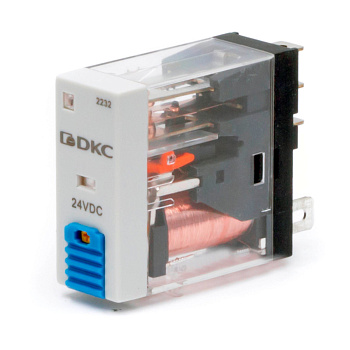 DKC Одиночное реле, 1 перекидной контакт, 24 В DC, тестовая кнопка