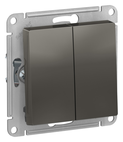 Купить Systeme Electric AtlasDesign Сталь Переключатель 2-клавишный сх.6, 10АХ, механизм