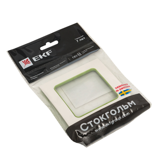 Купить EKF PROxima Стокгольм Белый Линия зеленая Рамка 1-ая