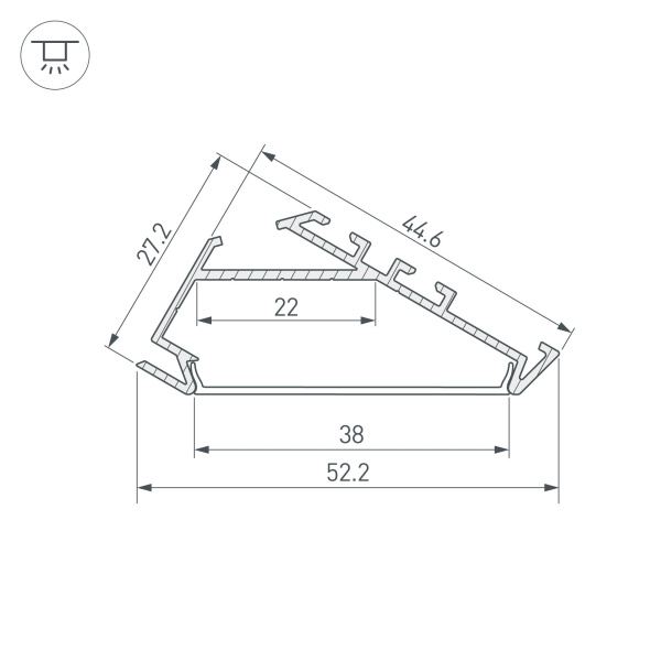 Купить Arlight Профиль KLUS-P45.30-2000 ANOD (Алюминий) 025469