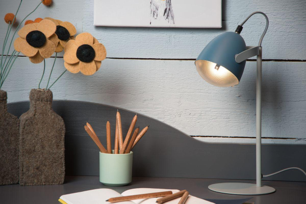 Купить Lucide DYLAN Синий Настольная лампа 05537/01/35