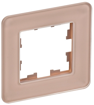 IEK BRITE DECOR Дымчатый матовый стекло скругл.угол Рамка 1-мест. РУ-1-2-Бр RE