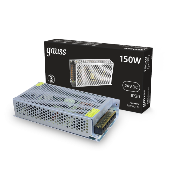 Купить Gauss Блок питания 150W 24V IP20 1/50 202002150