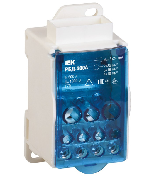 Купить IEK Распределительный блок на DIN-рейку РБД-500А