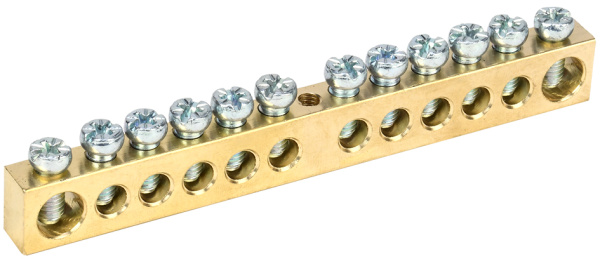 IEK Шина PEN земля-ноль 8х12мм 12/1 (12групп/креп по цент)