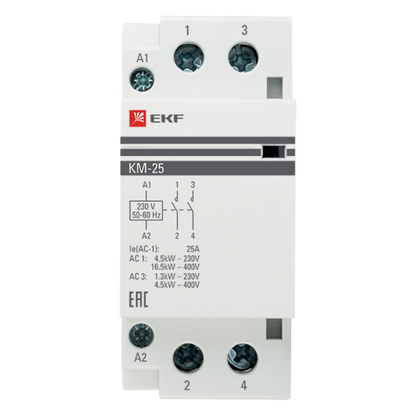 Купить EKF PROxima Контактор модульный КМ 25А 2NО (2 мод.)