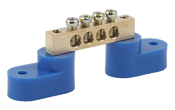 ЭРА NO-222-54 Синий Шина N "ноль" на двух угловых изол ШНИ-6х9-4-У2