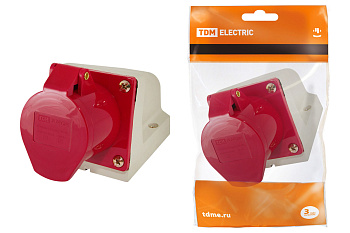 TDM Розетка 124 стационарная 3Р+РЕ 32А 380В IP44 SQ0602-0005