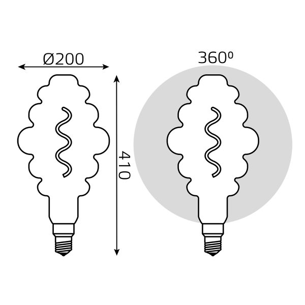 Gauss Лампа Filament Honeycomb 6W 420lm 2400К Е27 golden flexible LED 158802006 Купить Gauss Лампа Filament Honeycomb 6W 420lm 2400К Е27 golden flexible LED 158802006