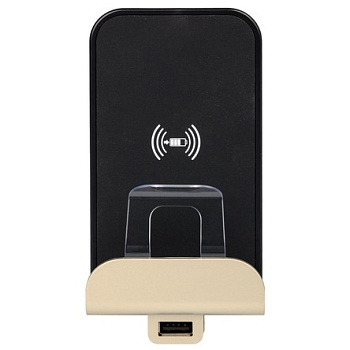 Legrand Etika Слоновая кость Беспроводное зарядное устройство Qi 1А с дополнительным разьемом USB A 5В 2,4А 672337