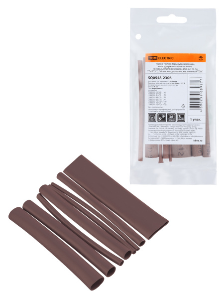 TDM Набор трубок термоусаживаемых, клеевых "Моноцвет-диапазон, коричневый" SQ0548-2306