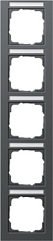 Gira E2 Антрацит Рамка 5-ая вертикальная с полем для надписи 111523