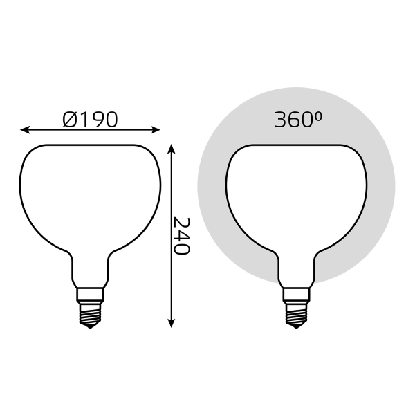 Купить Gauss Лампа Filament А190 10W 890lm 4100К Е27 milky диммируемая LED 1017802210-D