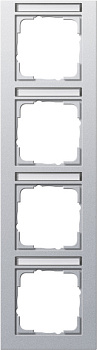 Gira E2 Алюминий Рамка 4-ая вертикальная с полем для надписи 111425