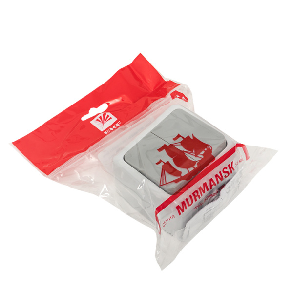 Купить EKF PROxima Мурманск Выключатель 2-клавишный 10А IP54 серый