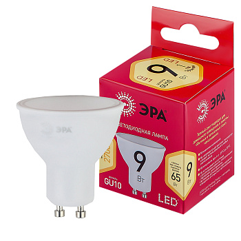 ЭРА Светодиодные лампочки RED LINE LED MR16-9W-827-GU10 R GU10 R 9Вт софит теплый белый свет