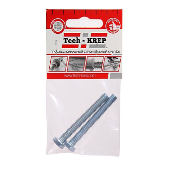 Tech-Krep Болт DIN933 с шестигранной головкой оцинк. М8х80 (2 шт) - пакет 126512