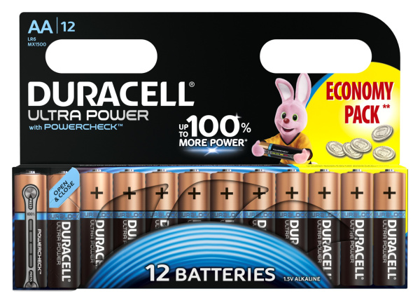 Duracell 5005822 Алкалиновая батарейка типа AA / LR6 / MN 1500" LR6-12BL Ultra Power Б0038766