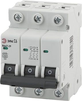 ЭРА NO-902-117 Автоматический выключатель ВА47-29 3P 10А кривая C Б0031939
