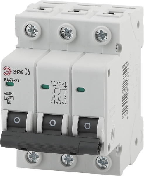 ЭРА NO-902-117 Автоматический выключатель ВА47-29 3P 10А кривая C Б0031939