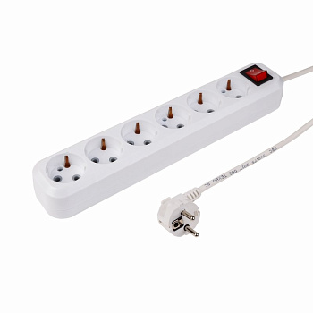 PROconnect Сетевой фильтр 6 гнезд 3 м 3х0,75 мм² с/з OPTIMA белый 11-9521