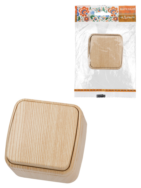 TDM Выключатель 1-кл. открытой установки IP20 10А, сосна "Дача" Народная SQ1824-0051