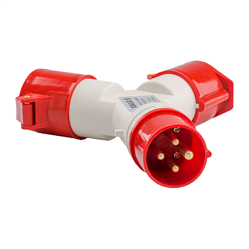 КЭАЗ Адаптер силовой двухлучевой 1012-14-16А-6h380AC-3P+PE-IP44