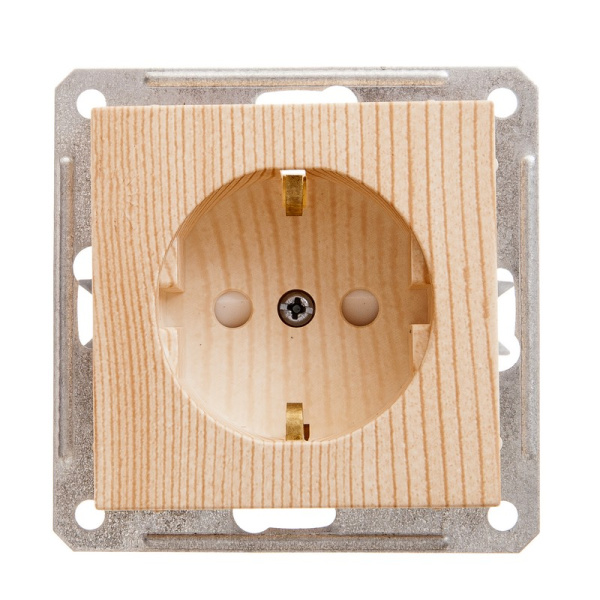 Systeme Electric Wessen 59 Сосна Розетка с/з с защитными шторками