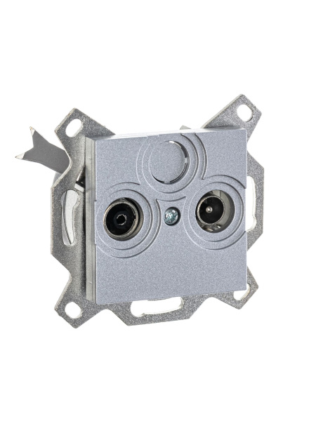 Купить ABB EPJ Levit серебро / дымчатый чёрный Розетка TV-R, проходная, 7дБ, серебро 2CHH083607A6070