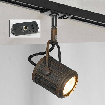 Lussole LOFT Металл Коричневый /  Металл трековый светильник однофазный GU10 50W LSP-9131-TAB Lussole LOFT Металл Коричневый /  Металл трековый светильник однофазный GU10 50W LSP-9131-TAB