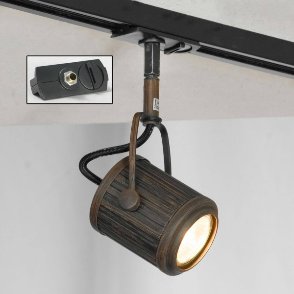 Lussole LOFT Металл Коричневый /  Металл трековый светильник однофазный GU10 50W LSP-9131-TAB Lussole LOFT Металл Коричневый /  Металл трековый светильник однофазный GU10 50W LSP-9131-TAB