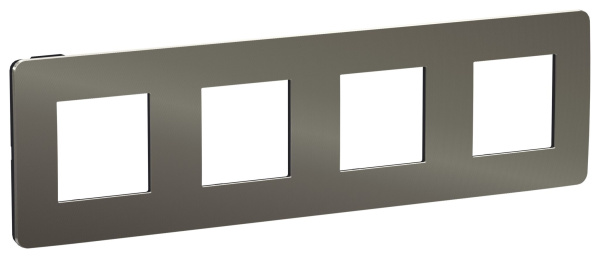 Купить SE Unica Studio Никель/Антрацит Рамка 4-ная NU280853