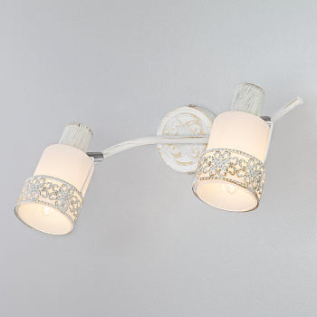 Eurosvet 20025/2 Светильник настенный белый с золотом/ хром a056163