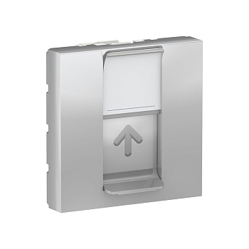 SE Unica Modular Алюминий Панель лицевая RJ45, одиночная без коннектора, 2 модуля NU941130