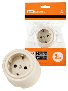 TDM Розетка 2П+З 16А 250В сл. кость «Виви» SQ1820-1317