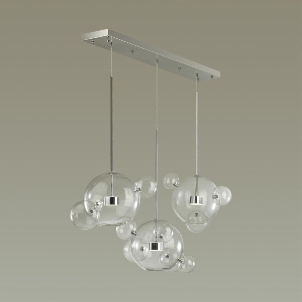 Купить Odeon Light 4802/36L L-VISION (В 3-Х КОРОБКАХ) ODL22 267 хром/прозрачный/стекло Люстра LED 36W 4000K BUBBLES