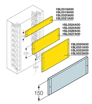 ABB Gemini Панель глухая H=150мм для шкафа Gemini (Размер2-3) 1SL0325A00