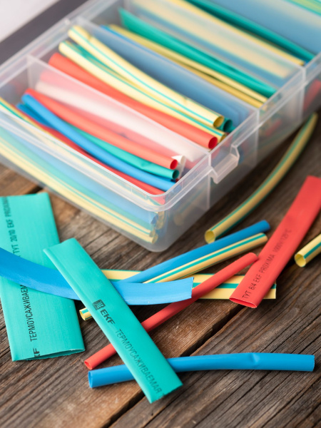 Купить EKF PROxima Набор ТУТ нг бокс: 5 цветов разного диаметра (4/2; 6/3; 8/4; 10/5; 12/6; 20/10) 105шт. 100мм.