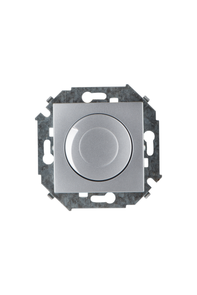 Купить Simon 15 Алюминий Светорегулятор поворотно-нажимной, 500Вт, 230В, винт.зажим 1591311-033