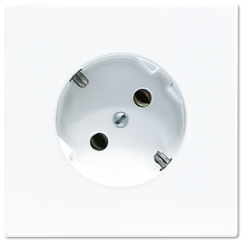 JUNG LS 990 Белая Розетка с/з под углом 45град LS520-45WW