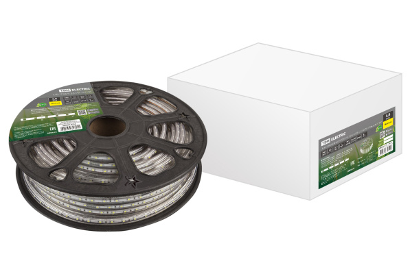 TDM Лента светодиодная SMD2835-60 LED/м-220 В-4,8 Вт/м-IP67-жёлтый (30м) SQ0331-0114