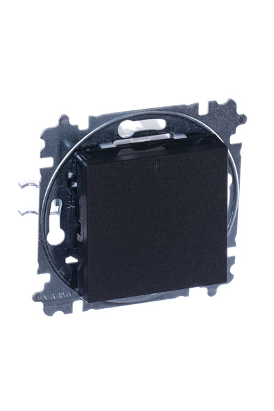 Купить ABB EPJ Levit антрацит / дымчатый чёрный Переключатель 1-кл, с ориент, подсветкой 2CHH590646A6063