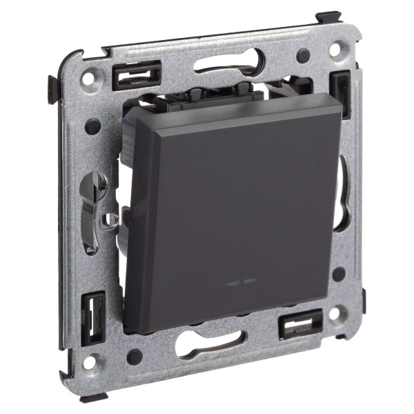 Купить DKC Выключатель одноклавишный в стену, "Avanti", "Черный матовый"