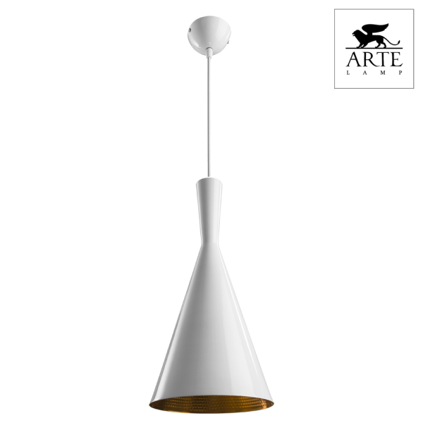 Купить Arte Lamp Cappello Белый/Золото Светильник подвесной 1x60W 1xE27 A3408SP-1WH