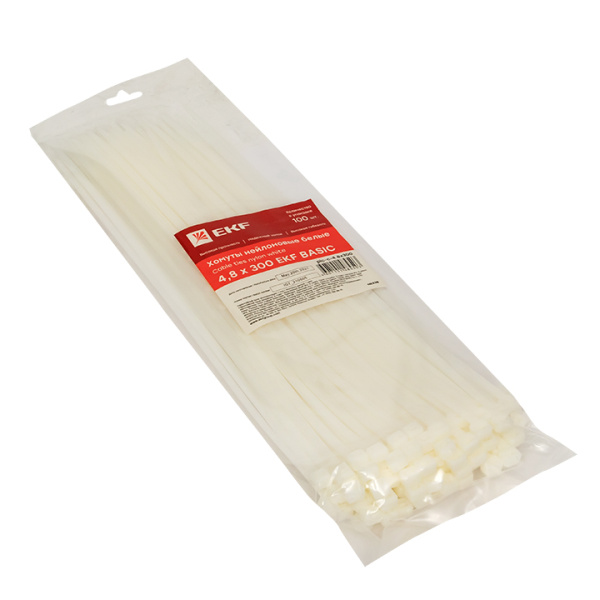 Купить EKF Basic Хомут нейлоновый (4,8х300) (100шт.)