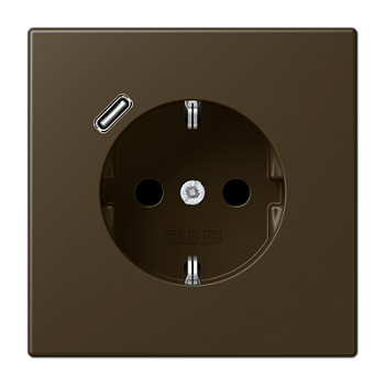 JUNG Розетка SCHUKO® с USB-зарядным устройством, тип С термопласт латунь Antik ME1520-18CAT-L