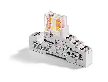 Finder Интерфейсный модуль (сборка 50.12.9.024.5000 + 95.P5SMA), электромеханическое реле безопасности; 2CO 8A; контакты AgNi+Au; питание 24В DC; кате 48P290245007SMA