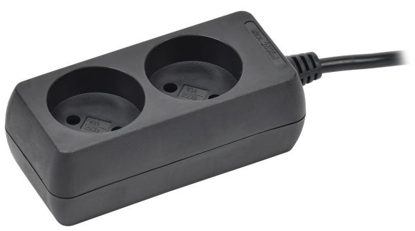 IEK Удлинитель У2 2 места б/з 1,5м 2х0,75мм2 10А 250В чер.