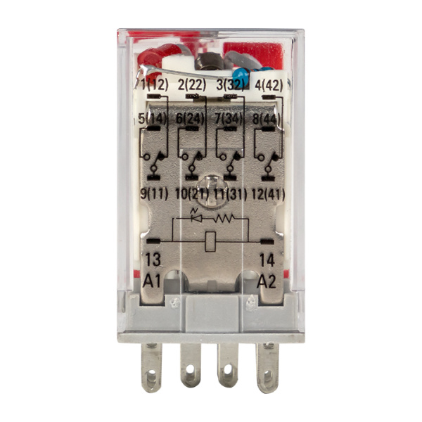 Купить EKF Averes Реле промежуточное с кнопкой и механической индикацией RPAt 22/4 5A 230В AC